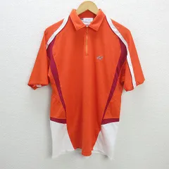 ☆☆ ヨネックス/YONEX VERY COOL ハーフジップ 半袖ドライポロシャツ/卓球・バドミントン【O】橙MENS/34【中古】