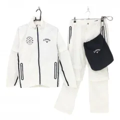 ★値下げ★【新品】キャロウェイ レインウェア(2WAYジャケット×パンツ) 白×ネイビー 軽量 ストレッチ メッシュ裏地 メンズ M ゴルフウェア Callaway