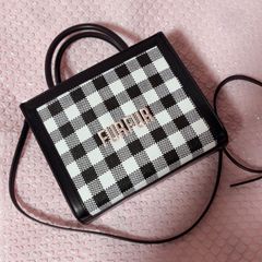 FURFUR 라피아 로고 토트 백 BLK