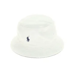 【中古】ポロ ラルフローレン Polo Ralph Lauren BEAMS別注 リバーシブル バケットハット ホワイトxネイビー【メンズ】