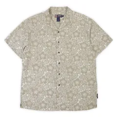 チャップスラルフローレン CHAPS RALPH LAUREN 90s 90年代 S/S 総柄 オープンカラーシャツ 開襟 リネン コットン POLO ポロ 半袖 USA ヴィンテージ 古着 メンズ シャツ ベージュ系 L【中古】