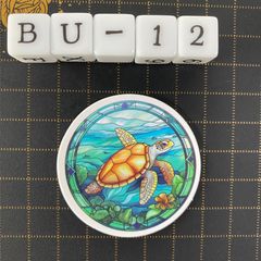 방수 스티커 바다 거북 해양 생물 스테인드 글라스 풍 BU-12