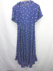 ◇ ⊂ PEACH JOHN ピーチジョンジョン 水玉　ドット柄 半袖 ロング ワンピース サイズS-M ブルー系 レディース E  【1507160030810】