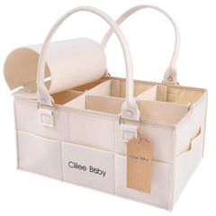 Diaper Storage Box, Diaper Storage Case, Baby Supplies Storage Bag, Multifunctional, Foldable, Baby Storage Box, Car Travel Storage Bag with Lid, Baby Toy Storage Box (Removable Handle)