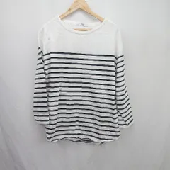 ◇ ⊇ JOURNAL STANDARD relume ジャーナルスタンダード ボーダー柄 長袖 Tシャツ サイズF ホワイト系 レディース E  【1504240023656】
