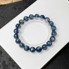 絶賛 EU製 ★カイヤナイト★パワーストーン ブレスレット アクセサリー 天然石 原石 お守り 高級 ギフト プレゼント2 9.6-10.1mm ZB8553