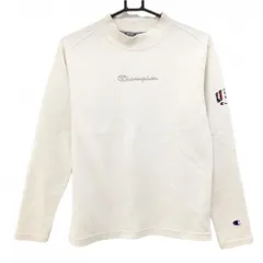 【超美品】チャンピオン 長袖ハイネックシャツ ライトベージュ 立体ロゴ 袖USA レディース LARGE ゴルフウェア Champion