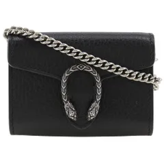 【GUCCI】グッチ ディオニュソスチェーン コインパース チェーンウォレット タイガーヘッド 574930 カーフ 黒 ユニセックス コインケース