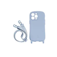iFace Hang and iPhone 13 Pro ケース シリコンハード/ショルダーストラップ セット (ペールブルー) 【アイフェイス アイフォン13プロ 用 カバー ショルダー 】