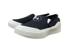 adidas by STELLAMcCARTNEY (アディダスバイステラマッカートニー) COURT SLIP-ON スリッポン キャンバス HP2772 23.5cm US5.5 ブラック レディース/078