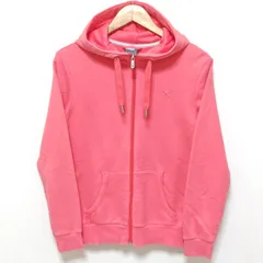 【PUMA】プーマ スウェット パーカー トップス アウター ロゴ 刺繍 ジップアップ ファスナー フーディー ポケット リブ スポーツ ランニング ウォーキング ジム トレーニング  屋外 練習 サッカー ピンク レディース サイズL/M24320ja