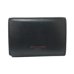 イヴサンローラン Yves Saint Laurent ミニ財布 三つ折り財布  ブラック【中古】