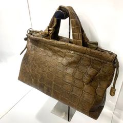 ★-11 クロコダイル ハンドバッグ JRA タグ・チャーム付き 日本製 194 肩掛けストラップ付き レディース