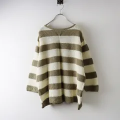 美品 レキップ ヨシエイナバ L'EQUIPE YOSHIE INABA コットンペーパーブレンド ボーダーニットトップス 38 ベージュ┃【2400014564839】のサムネイル