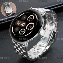 Google Pixel Watch 3用ステンレススチールストラップ 男性用高級リンクブレスレット メタルバンド 交換用アクセサリー 45mm