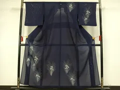 D412＋　D431 夏着物　訪問着　叩き染め　流水　花　絽　正絹　極美品 D412＋ D431 夏着物 訪問着 叩き染め 流水 花 絽 正絹 極美品