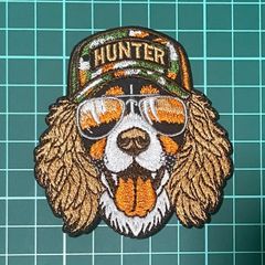 396 刺繍ワッペン アイロンプリント 犬 サングラス アメリカン ワッペン