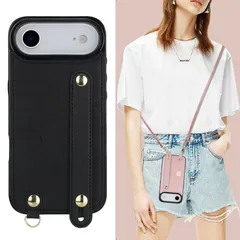 Cavor 適用iPhone17 Air スマホ ケース手帳型 肩掛け首かけ 斜めがけ適用iPhone17 Air ショルダーケース適用アイフォン17Air 財布型ケース 適用iPhone17 Airケースカード収納 携帯カバー スタンド機能 薄型