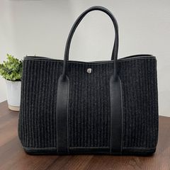 [希少人気]HERMES エルメス ガーデンパーティPM フェルト プリーツ トートバッグ ハンド レディース ビジネス 通勤 GardenParty