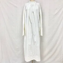 スタイルミキサー タイプライター ワイドスリーブ スタンドカラーシャツワンピース ポケット付 ホワイト S