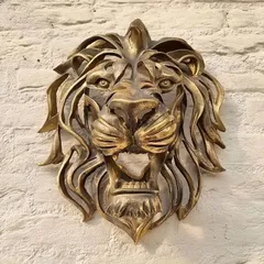 1pc ライオンヘッド彫刻大型壁掛けアートクリエイティブ装飾庭、リビングルーム、寝室樹脂オーナメント部屋の装飾、家の装飾、シーンの装飾、ドアの装飾、壁の装飾、背景の装飾