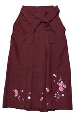 ms25218-4  Lサイズ　袴　えんじ　刺繍　花　在庫限り　売り切り　卒業式