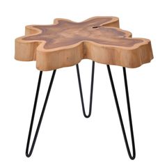 【在庫処分】サンフラワーラタン サイドテーブル ナチュラル 幅45×奥行き45×高さ45cm チーク無垢材 サイドテーブル AZT005
