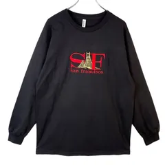 新品アルスタイルAlstyle長袖TシャツロンTサンフランシスコSan Francisco刺繍フロントデザイン黒ブラック赤レッドフェードvintageヴィンテージ50205