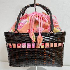 【特価】美品！！かわいいカゴバッグ　花火大会・夏祭りに　浴衣　かご巾着　72910