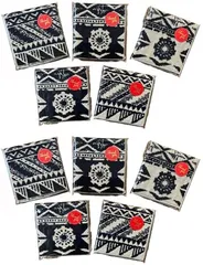 Satty’s select ARIGATO EARTH今治産タオルハンカチ 個包装 セット ハンドタオルギフト 20.5cm Thank you シール付き( 幾何学柄)