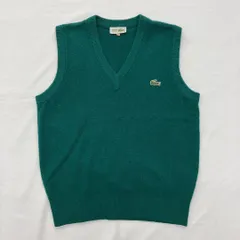 ラコステアルパカ混合ベストニットアイボリー北欧柄美品
