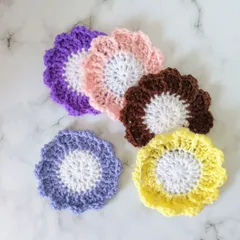 お花コースター（カラフル）５枚セット