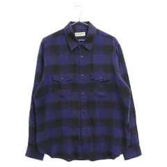 SAINT LAURENT PARIS (サンローランパリ) 17AW ウエスタン ブロックチェック柄 長袖シャツ ネルシャツ ブルー/ブラック 483071 Y072R 4070のサムネイル