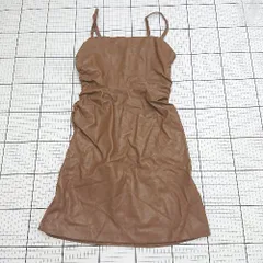◇ ⊂ darich ダーリッチ レザー系 - 膝下丈 ニットコンビレザーワンピース サイズF ブラウン系 レディース E  【1507280012796】