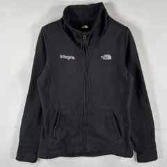 古着 ザ・ノースフェイス THE NORTH FACE フルジップフリースジャケット ワンポイントロゴ刺繍 アウトドア L  ブラック レディース