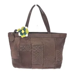 良好 IBIZA イビサ チャーム付 パイソン切替 トートバッグ   ブラウン  レディース 　240001149252