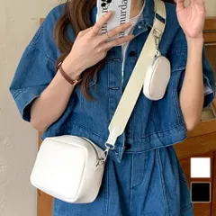ミニケース付きショルダーバッグ レディース 10代 20代 30代 韓国ファッション カジュアル シンプル 鞄 可愛い バック お出掛け 黒 白