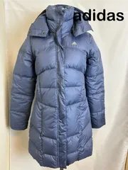adidas アディダス ネイビー ダウンジャケット ロング丈  ダウンコート ベンチコート レディース Mサイズ