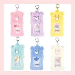 Care Bears ケアベア フォトキーリング ぬいぐるみフォトキーホルダー トレカ カード 写真 チェキ ケース 定期入れ ICカード 推し活 ピンク むらさき 白 青 みどり ラブアロット スウィートドリーム スパークルハート グランピー ウィッシュ