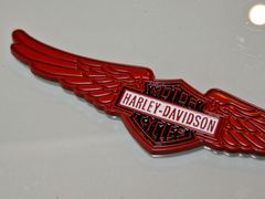 ● HARLEY-DAVIDSON ハーレーダビットソン MOTOE CYCLES メタル製 デカール エンブレム RED！新品未開封品！