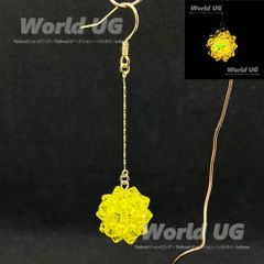 花玉(30粒) カドミウムガラス＆ウランガラス スイングピアス 片耳