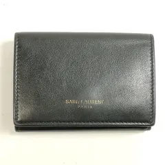 サンローラン財布　三つ折り財布　ブラック　コンパクトウォレット SAINT LAURENT 【並行輸入品】サンローラン パリ 三つ折り財布