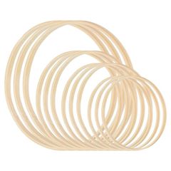 PATIKIL 6&quot-/7&quot-/8&quot-/10&quot- 竹 マクラメフープ 12個セット 4サイズ 木製フープクラフトリング DIYクラフトドリームキャッチャーウェディング