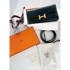HERMES コンスタンストゥ・ゴー Constance To Go Long Wallet 黒ゴールド金具