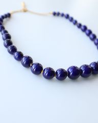 deep blue beaded vintage chunky necklace 群青色 ストーン チャンキー ビーズ ヴィンテージ ネックレス