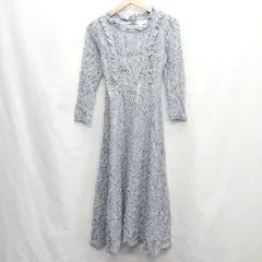 ◇ ⊂ Lace Ladies レースレディース 総レース 長袖 ロング ワンピース サイズS ライトブルー系 レディース E  【1409240063933】