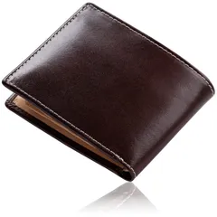 [ムラ] 財布 イタリアンレザー フルグレインレザー メンズ 二つ折り スキミング防止 本革 (イタリアン/ダークブラウン)