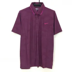 【新品】ナイキゴルフ 半袖ポロシャツ ボルドー 総柄地模様 ボタンダウン DRI-FIT メンズ XL ゴルフウェア NIKE