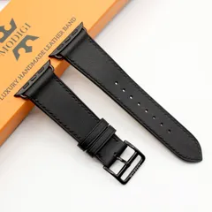 MODIGI アップルウォッチ 44レザー バンド  本革  Apple Watch  ベルトレザー 革 皮 上質 バンド ベルト Apple Watch レザー 革 皮 上質 バンド ベルト 黒　Apple Watch ultra ウルトラ バンド ブラック