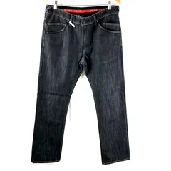 エドウィン EDWIN EDGE WILD FIRE ジーンズ 革ラベル バックポケット 日本製 ブラック 34サイズ 944113 